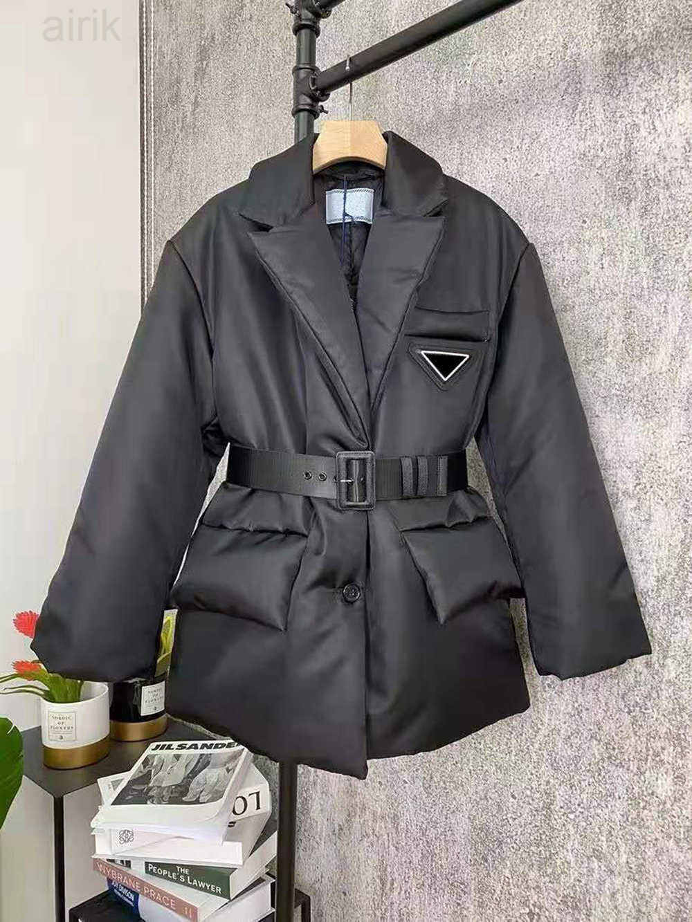 Designs Brand Womens Jacket Down Coats Winter Long Coat Fashion Style With Belt Corset Lady Slim Fashion Jackets Pocket Outsize Warm