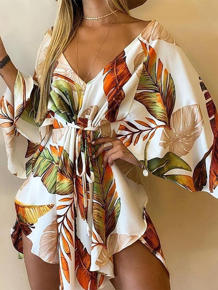 Women' Blouses & Shirts Tunic Summer Sexy Mini Shirt Dress Flared Sleeves Irregular Ladies Short Blouse Lace-up Floral Print Elegant Blouse, Leopard print
Women' Blouses & Shirts Tunic Summer Sexy Mini Shirt Dress Flared Sleeves Irregular Ladies Short Blouse Lace-up Floral Print Elegant Blouse, Leopard print