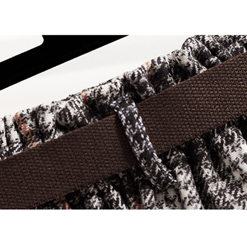 Skirts Women Retro Plaid Fall Winter Midi Skirt A-line High Waist Office Lady Fashion Female Stylish Plus Size Clothes 220317