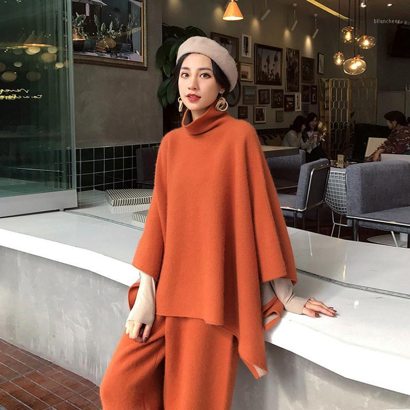Women's Two Piece Pants Brand Famous 2022 Autumn Winter Sweater Set Trutleneck Cape Loose Knitted Wide Leg 2, Black
Women's Two Piece Pants Brand Famous 2022 Autumn Winter Sweater Set Trutleneck Cape Loose Knitted Wide Leg 2, Black