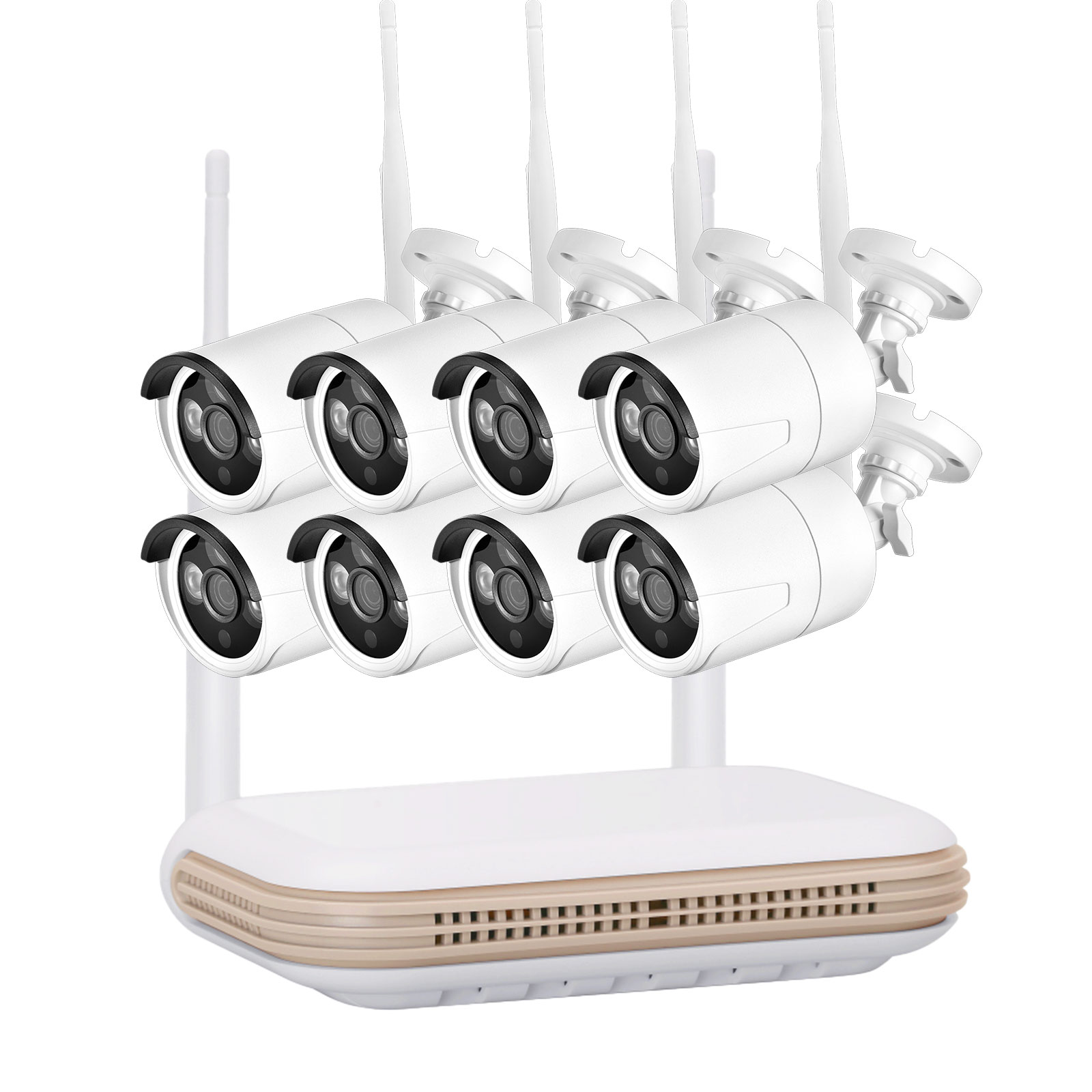 Outdoor IP Camera kits 1080P H.265 8CH 3MP Wireless CCTV System Face Detection Video Surveillance wifi Kit Security With TF Card Slot