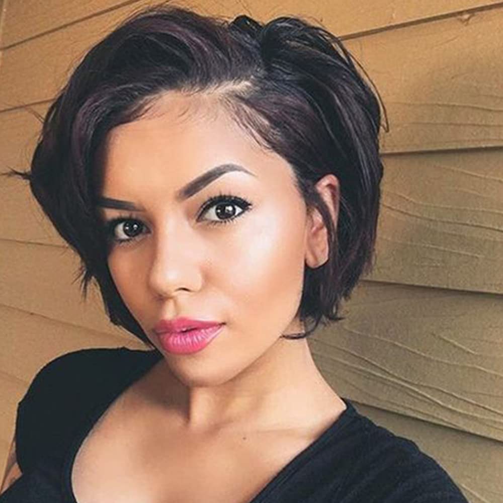 Pixie Cut Straight Wig Peruvian Human Hair Short 13X4X1 T Part Lace Front Wigs Natural Black r Wig For Women, #1b
Pixie Cut Straight Wig Peruvian Human Hair Short 13X4X1 T Part Lace Front Wigs Natural Black r Wig For Women, #1b