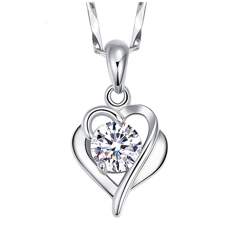 Chains Women Silver Necklace Simple Student Sen Temperament Clavicle Chain Fashion Love Diamond Crystal Naszyjniki Damskie
Chains Women Silver Necklace Simple Student Sen Temperament Clavicle Chain Fashion Love Diamond Crystal Naszyjniki Damskie