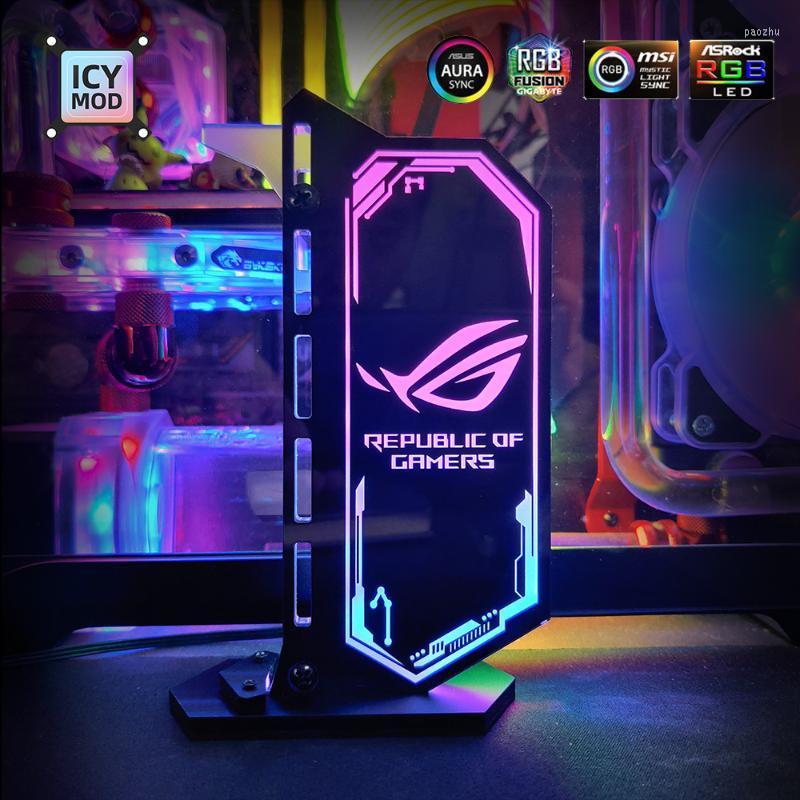 

Graphics Cards Vertical GPU Support Customize Colorful VGA Bracket Video Card Stand Holder 12V/5V AURA SYNC WaterCooler PC MOD RGB LightingG