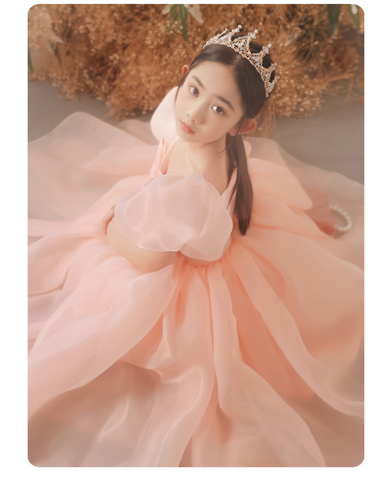 2-14 Years Lace Tulle Flower Girl Bows Children's First Holy Communion Dress Princess Ball Gown Wedding Pageant Party Dresses