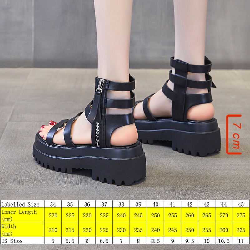 7cm Genuine Leather Women Summer Shoes Platform Sandals Wedge Heel Gladiator Sandals Shoes Slides for Women Female Punk, White
7cm Genuine Leather Women Summer Shoes Platform Sandals Wedge Heel Gladiator Sandals Shoes Slides for Women Female Punk, White