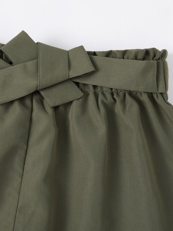 Girls Ruffle Sleeve Top & Paperbag Waist Tie Front Shorts SHE