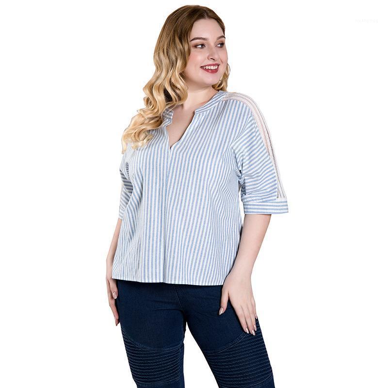 Women Blouses Stripe Autumn 2022 Plus Size Women's Tops Simple And Loose Stitching V-neck & Shirts, Blue
Women Blouses Stripe Autumn 2022 Plus Size Women's Tops Simple And Loose Stitching V-neck & Shirts, Blue