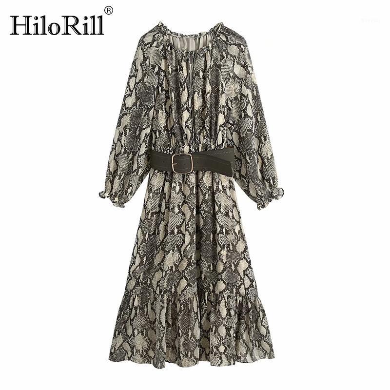 Casual Dresses HiloRill Stylish Women Snake Print Midi Dress With Belt 2022 Ruffled A Line Long Sleeve Vintage Ladies O Neck Chic
Casual Dresses HiloRill Stylish Women Snake Print Midi Dress With Belt 2022 Ruffled A Line Long Sleeve Vintage Ladies O Neck Chic