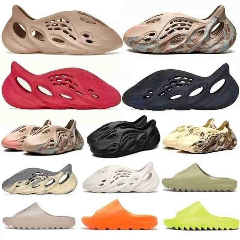 designer shoes slides yeesys kanyes foam slippers rubber 2022 Ochre Sliders Mens Runner Shoes Sneakers RNNR MX Sand Grey Cream Clay Women