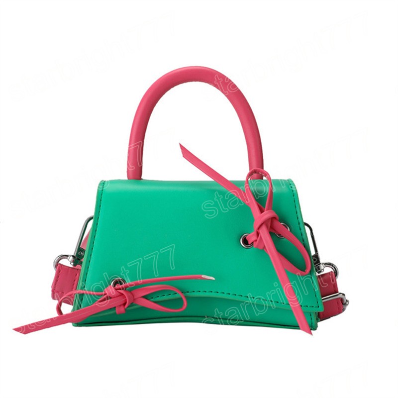 Lovely Children's Small Square Shoulder Bag PU Leather Baby Girls Messenger Bags Cute Bow Design Kids Mini Coin Purse Handbags