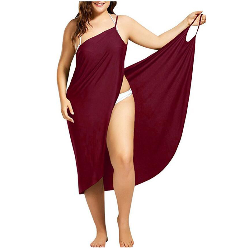 Plus Size Women Summer Swimsuit Scarf Beach Cover Wrap Sarong Skirt Maxi Dress up Pareo Bikini 220618