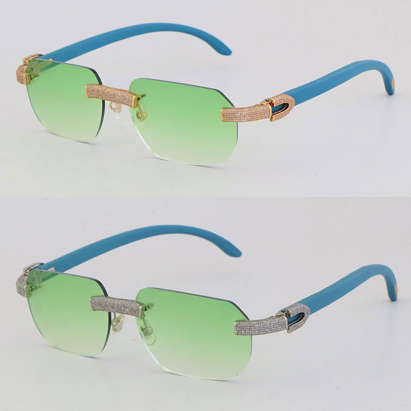 New Luxury Designer Diamond Set Rimless Wooden Mix Metal Sunglasses Blue Wood Square Sun Glasses Outdoor Design Classical Model Glasses 18K Gold Frame Size:57-18-140
New Luxury Designer Diamond Set Rimless Wooden Mix Metal Sunglasses Blue Wood Square Sun Glasses Outdoor Design Classical Model Glasses 18K Gold Frame Size:57-18-140