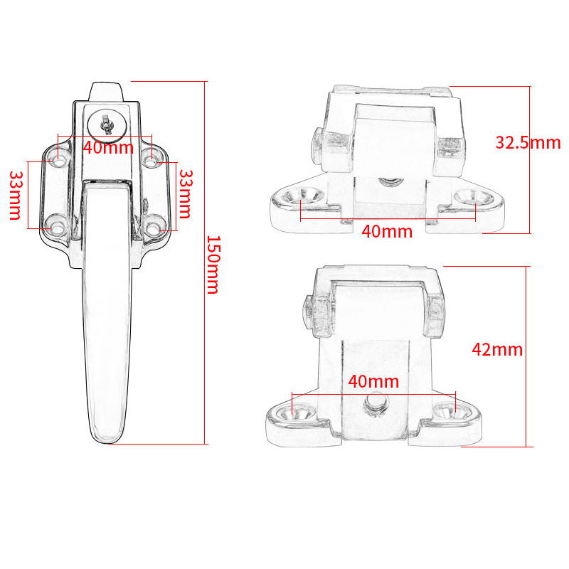 Freezer handle oven door hinge Cold storage knob lock adjusable latch Experimental equipment pull part cookware Industrial plant