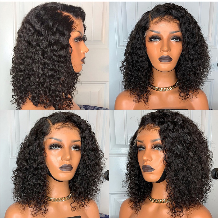 Lace Human Hair Wigs Short Curly Bob Wigs For Women Brazilian Pre Plucked On Sale 13x4 4x4 5x5