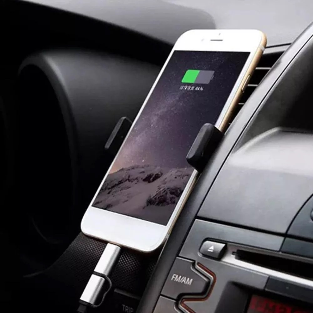 Universal Black Telescopic Car Phone Holder Compact Car Air Vent Mount