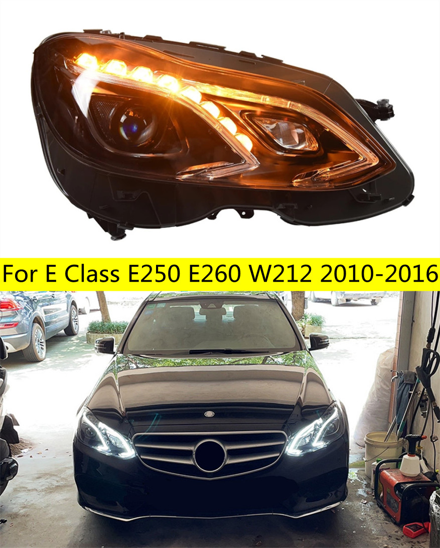 Head Lamp For E Class E250 E260 W212 2010-20 16 Headlights Fog Lights Day Running Light DRL H7 LED Lens Bulb Car Accessory