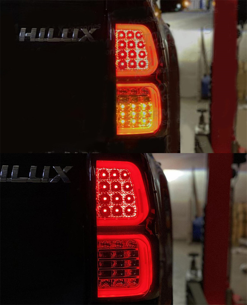 Car LED Taillights Accessories For Toyota Hilux AVEO 20 15-2021 Daytime Running Brake Reverse Rear Lamp Streamer Lighting