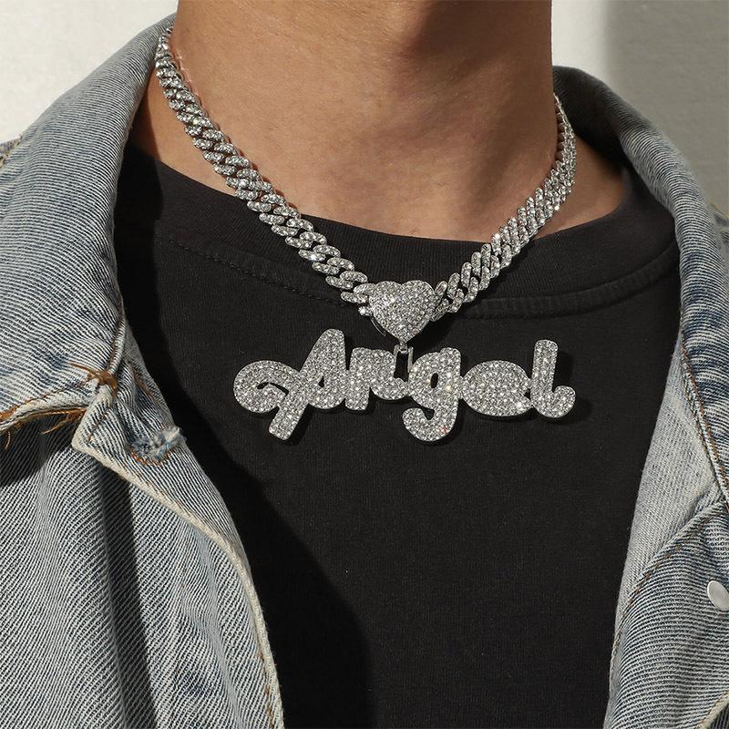 Pendant Necklaces Iced Out Chain Bling Hip Hop Heart-shaped Necklace CZ Cubic Zirconia Letter ANGEL Charm Men Women Fashion JewelryPendant N
Pendant Necklaces Iced Out Chain Bling Hip Hop Heart-shaped Necklace CZ Cubic Zirconia Letter ANGEL Charm Men Women Fashion JewelryPendant N