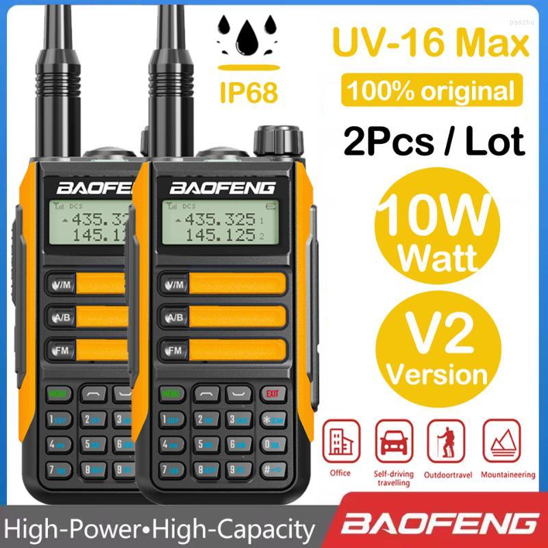 Walkie Talkie 2Pcs Baofeng UV 16 Max 10W High Power Upgraded Of UV-5R UV-82 Pro IP68 Waterproof Long Range Dual Band Ham RadioWalkieWalkieWa