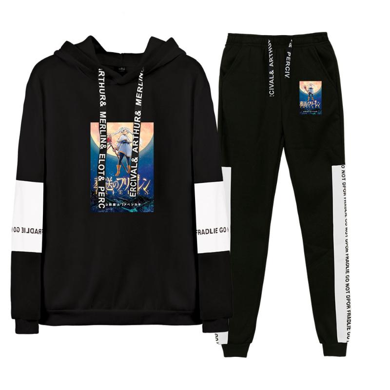 Men's Hoodies & Sweatshirts 2022 Sousou No Frieren Merch Pullover Unisex Harajuku Tracksuit Pullovers 2 Pieces Sets Hoodie Sweatshirt, Black 
Men's Hoodies & Sweatshirts 2022 Sousou No Frieren Merch Pullover Unisex Harajuku Tracksuit Pullovers 2 Pieces Sets Hoodie Sweatshirt, Black