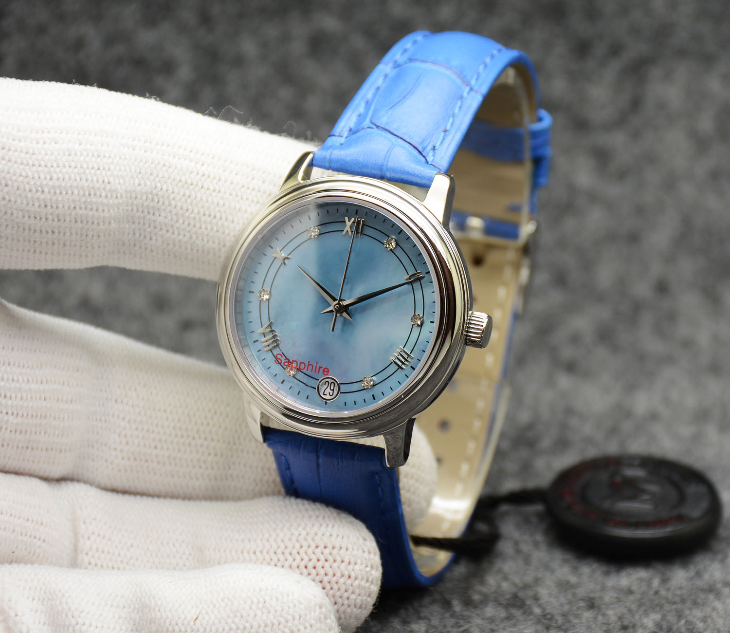 De Ville Prestige Watch Automatic Mechanical Silver Case Blue Shell Dial Leather Strap Date Sapphire Glass 32mm Women Miyota 2813 Wristwatches, No send watch for extra shipping cost
De Ville Prestige Watch Automatic Mechanical Silver Case Blue Shell Dial Leather Strap Date Sapphire Glass 32mm Women Miyota 2813 Wristwatches, No send watch for extra shipping cost