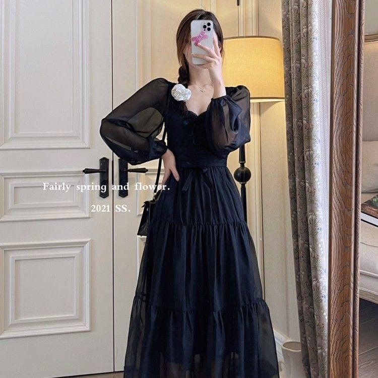 Casual Dresses Luck A Long Puff Sleeve Bowknot Chiffon Dress Female 2022 Autumn Fairy Sweet Princess Midi, Black;gray
Casual Dresses Luck A Long Puff Sleeve Bowknot Chiffon Dress Female 2022 Autumn Fairy Sweet Princess Midi, Black;gray