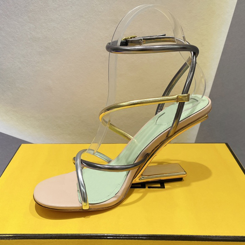 Metal heel sandals for womens luxury designer Genuine leather Narrow Band dress shoes Top quality fashion Color matching 9.5CM high heeled open toes women sandal, Black
Metal heel sandals for womens luxury designer Genuine leather Narrow Band dress shoes Top quality fashion Color matching 9.5CM high heeled open toes women sandal, Black