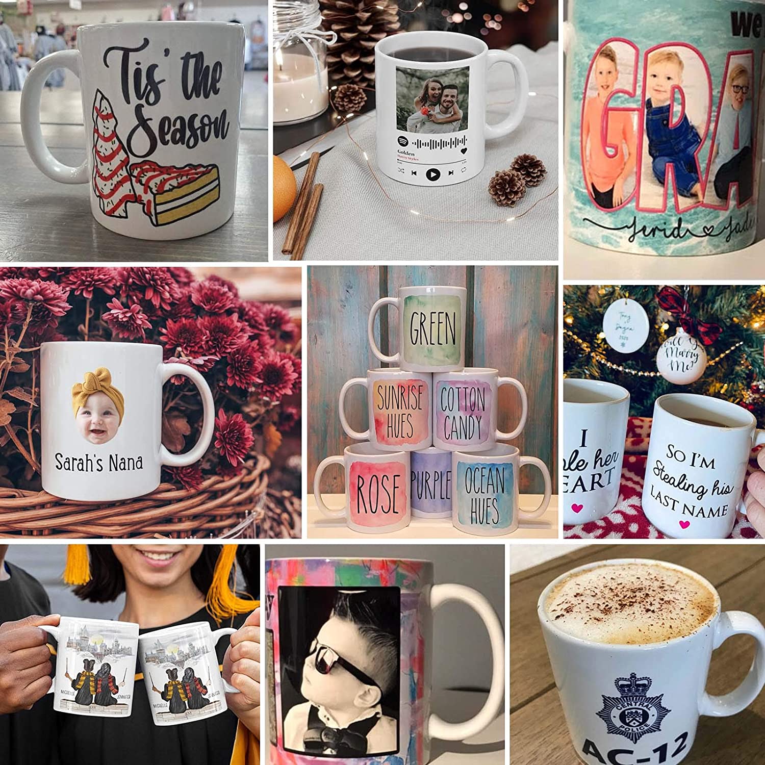 Set of White Sublimation Blank Coffee Mugs 11oz Tea Chocolate Ceramic Cups- DIY Sublimation Blanks Products Bulk