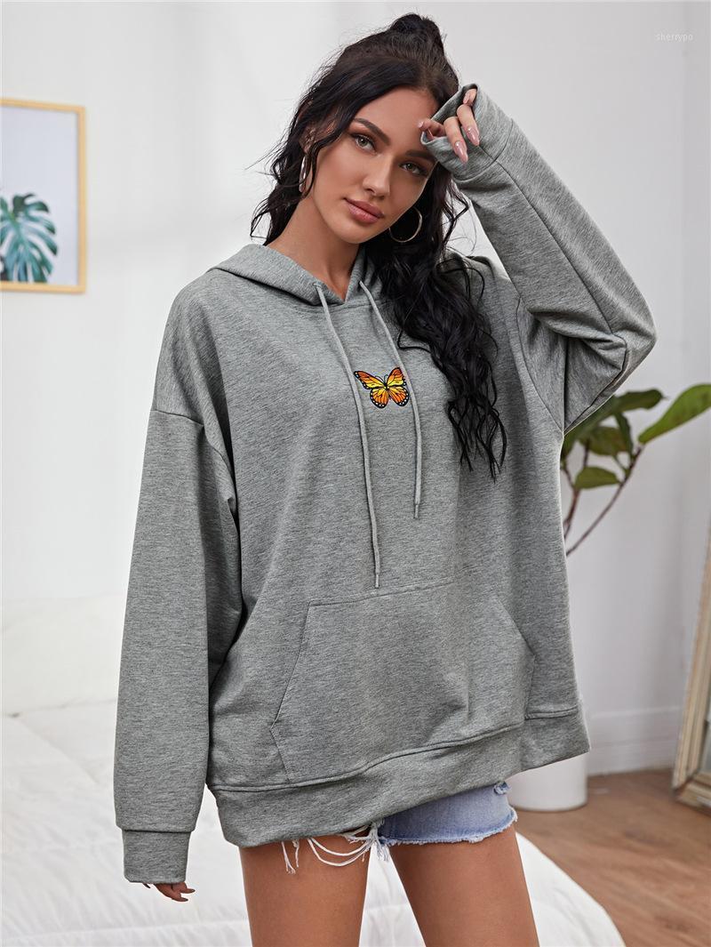 Women' Blouses & Shirts Women Butterfly Embroidery Hooded Tops Autumn Casual Long Sleeve Front Pocket Drawstring Hoodie For Ladies Streetwe, Black
Women' Blouses & Shirts Women Butterfly Embroidery Hooded Tops Autumn Casual Long Sleeve Front Pocket Drawstring Hoodie For Ladies Streetwe, Black