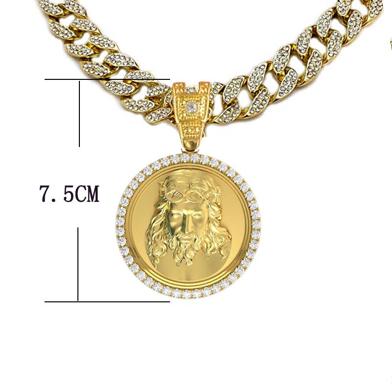 Pendant Necklaces Karopel Gold Color 18quotHipHop Chain Necklace For Men Women Big Jesus Penddant Out Miami Cuba Gift Jewelry