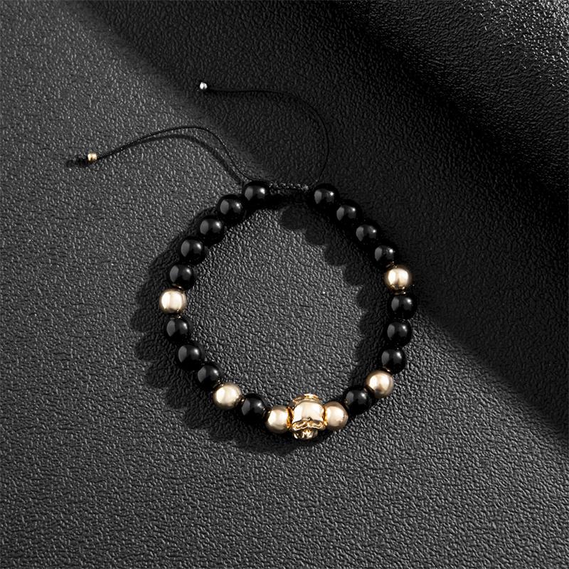 Charm Bracelets Hip Hop Style Exquisite Obsidian Beads Tandem Skull Bracelet Trend Fashion Men's Gift Jewelry DropCharm
Charm Bracelets Hip Hop Style Exquisite Obsidian Beads Tandem Skull Bracelet Trend Fashion Men's Gift Jewelry DropCharm