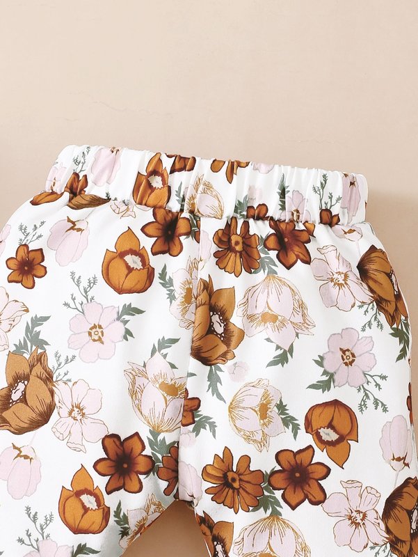 Baby Floral Print Flare Leg Pants SHE01
