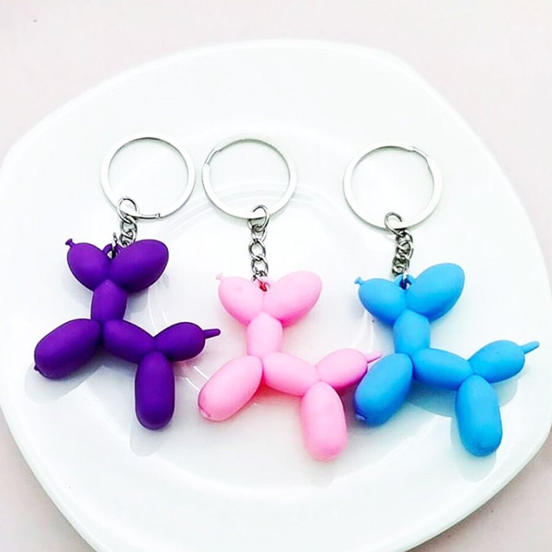 DHL Key Chain Cute Balloon Dog Keychain Jewelry Couple Keyring Creative Cartoon Mobile Phone Bag Car Pendant Fun Keychains