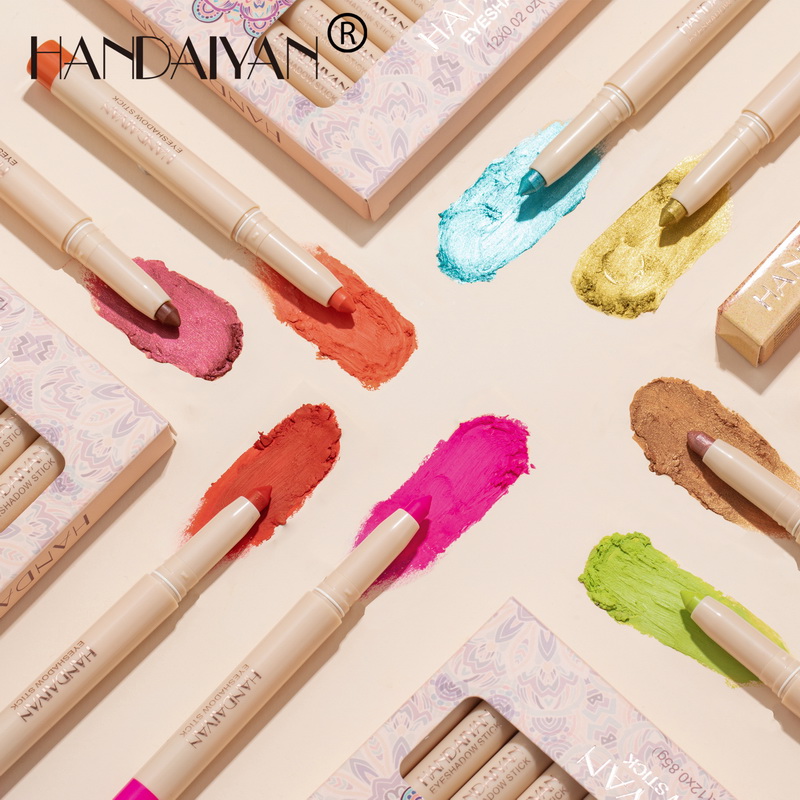 Handaiyan Cream Eyeshadow Stick Lying Silkworm Eyeshadows Pen Eyeliner Pencil Double Use Waterproof High Pigment Easy to Wear X250815