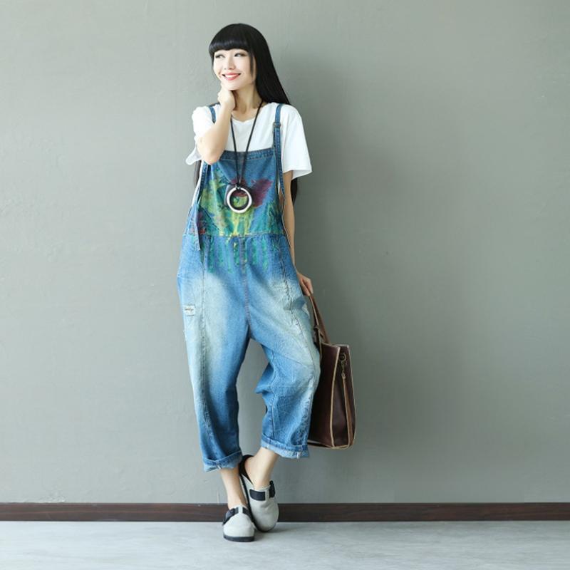 Women's Jeans Denim Overalls Women Ankle Length Painted Jumpsuits Loose Bleached Ripped, Blue
Women's Jeans Denim Overalls Women Ankle Length Painted Jumpsuits Loose Bleached Ripped, Blue