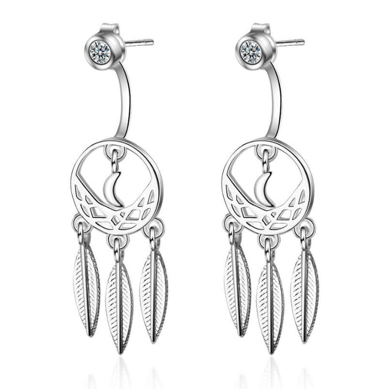 Stud Fashion 925 Sterling Silver Moon Dream Catcher Earrings For Women Vintage Feather Tassels JewelryStud
Stud Fashion 925 Sterling Silver Moon Dream Catcher Earrings For Women Vintage Feather Tassels JewelryStud