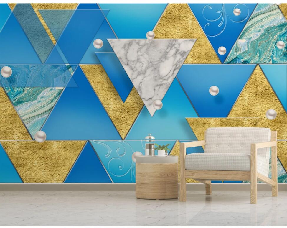 Large custom mural wallpaper 3d three-dimensional golden marble mosaic TV background wall, Blue
Large custom mural wallpaper 3d three-dimensional golden marble mosaic TV background wall, Blue