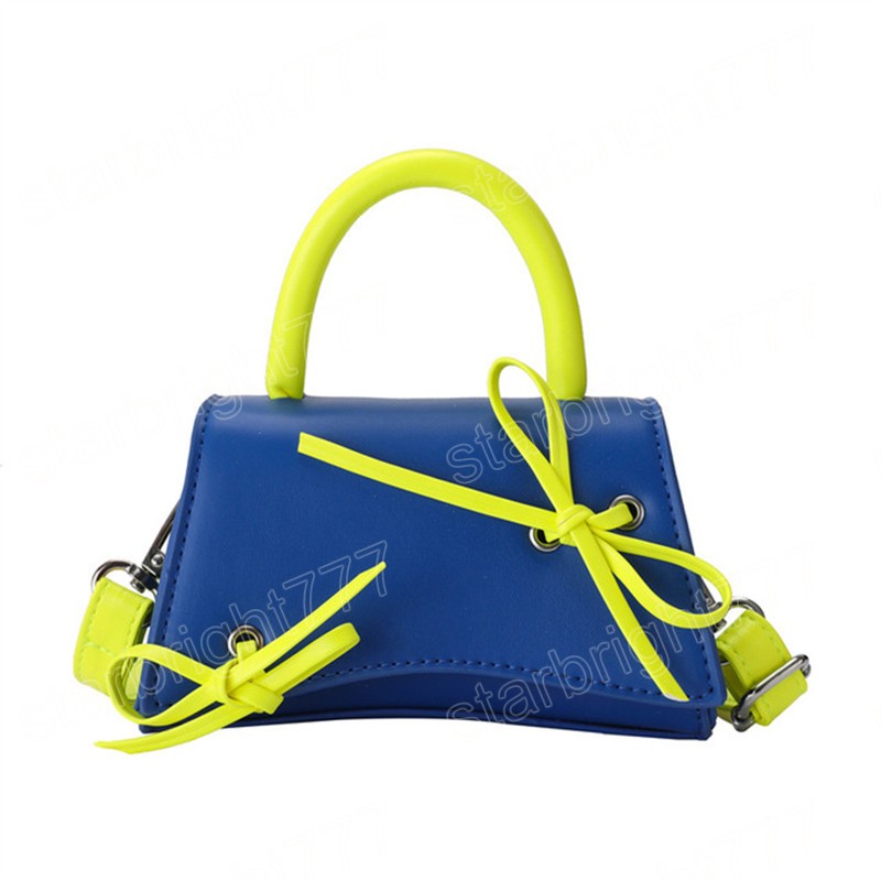 Lovely Children's Small Square Shoulder Bag PU Leather Baby Girls Messenger Bags Cute Bow Design Kids Mini Coin Purse Handbags