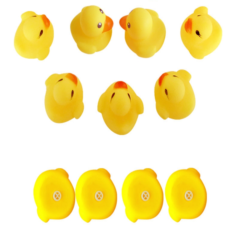 3.5cm Baby Bath Water Duck Toy Sounds Mini Yellow Rubber Ducks Bath Small-Duck Children Swiming Beach Gifts Toys