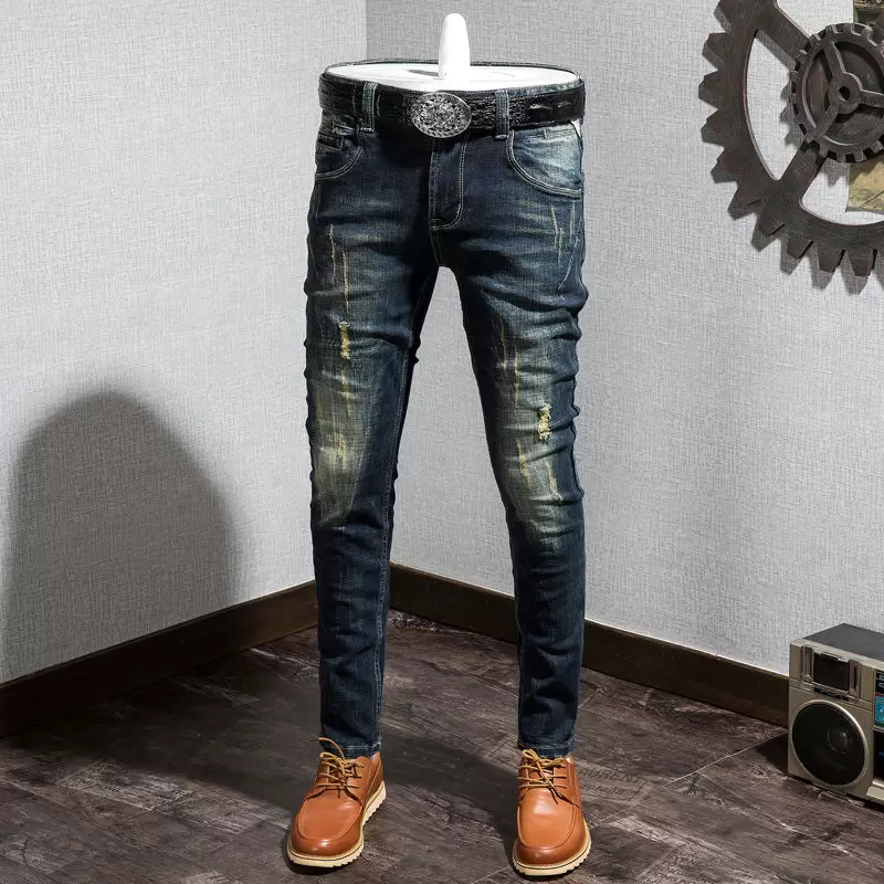 2022 Latest Retro Men 'S Perforated Jeans Korean Slim Small Straight Elastic Make Old Fashion Brand Youth Leggings
2022 Latest Retro Men 'S Perforated Jeans Korean Slim Small Straight Elastic Make Old Fashion Brand Youth Leggings