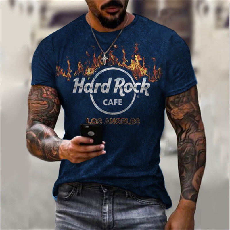 Men's T-Shirt Fashion Casual Round Neck Short Sleeve Harajuku Hip-Hop Trend Oversized T-Shirt, Edcx-1