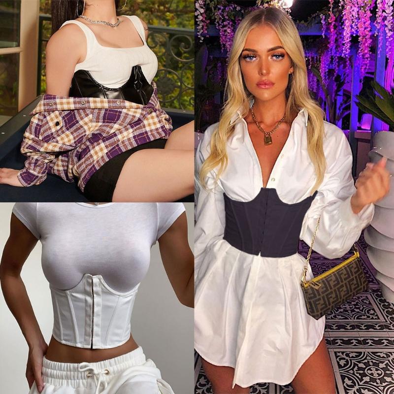 Belts Fresh Simple Patchwork Wide Waist Belt Sexy Sleeveless Curver Shaper Corset Tops Spring Summer Women Streetwears Outfits, White
Belts Fresh Simple Patchwork Wide Waist Belt Sexy Sleeveless Curver Shaper Corset Tops Spring Summer Women Streetwears Outfits, White
