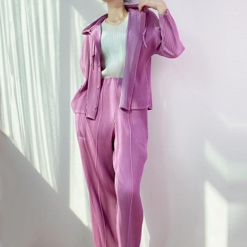 Women's Two Piece Pants Changpleat Autumn Miyak Pleated Fashion Women Sets High Street Solid Loose Large Size Hooded Coat And Pant Two-piece, Light purple pant
Women's Two Piece Pants Changpleat Autumn Miyak Pleated Fashion Women Sets High Street Solid Loose Large Size Hooded Coat And Pant Two-piece, Light purple pant