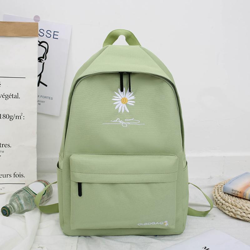 School Bags Casual Canvas Backpack Green With Daisy Embroidery Bag Large Capacity Street Travel College Student, As pic
School Bags Casual Canvas Backpack Green With Daisy Embroidery Bag Large Capacity Street Travel College Student, As pic