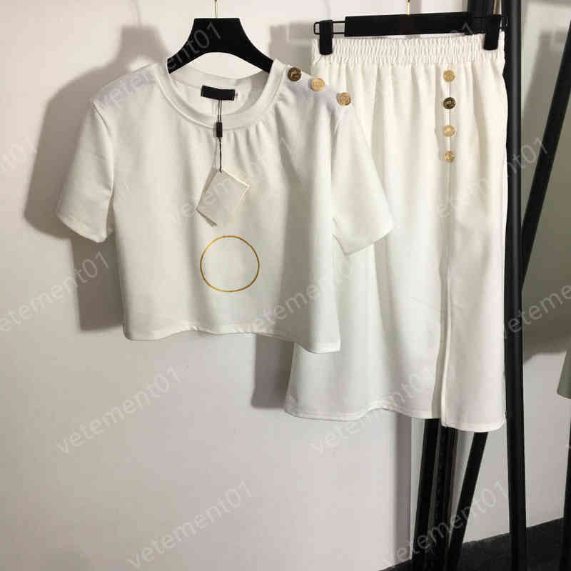 Womens Two Piece Dresses Bronzing Letter Print Short-sleeved T-shirt And High-waisted Skirts 2 Piece Sets Luxury Top Quality Designer Dresses For Women 0912
Womens Two Piece Dresses Bronzing Letter Print Short-sleeved T-shirt And High-waisted Skirts 2 Piece Sets Luxury Top Quality Designer Dresses For Women 0912