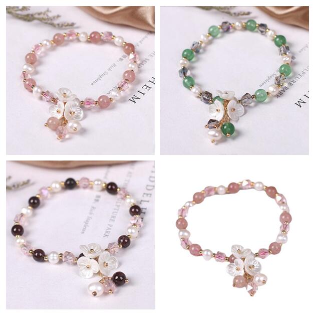 100% Freshwater Pearl Bracelet Beaded Strands Shell flower Garnet strawberry crystal pearls White Wedding fashion jewelry
100% Freshwater Pearl Bracelet Beaded Strands Shell flower Garnet strawberry crystal pearls White Wedding fashion jewelry