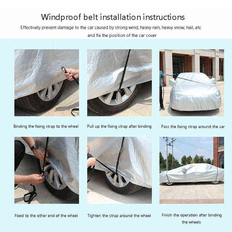 Exterior Car Cover Outdoor Protection Full Car Covers Snow Cover Sunshade Waterproof Dustproof Universal for Hatchback Sedan SUV W220322