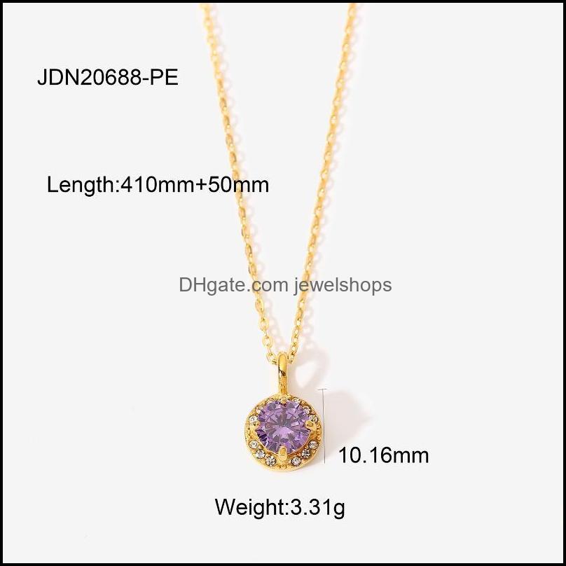 Pendant Necklaces Mini Round Colorf Zircon Necklace For Women 18K Gold Plated Stainless Steel Tarnish F Jewelshops Dheyf
Pendant Necklaces Mini Round Colorf Zircon Necklace For Women 18K Gold Plated Stainless Steel Tarnish F Jewelshops Dheyf