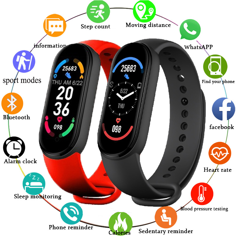 M6 Smart Bracelet Watches Men Women Smart Watch Heart Rate Fitness Tracking Waterproof Sports Band For Apple Xiaomi Android Kids, Black
M6 Smart Bracelet Watches Men Women Smart Watch Heart Rate Fitness Tracking Waterproof Sports Band For Apple Xiaomi Android Kids, Black